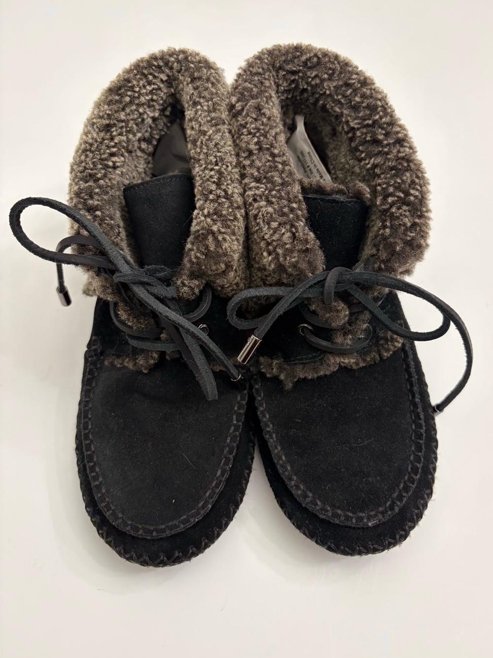 Tory Burch Black Nathan Flat Shearling Bootie Size 9